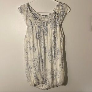 Giusy Made in Italy 100% Silk Top Cap Sleeve Flowy Lightweight Women’s Size L